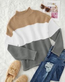 img 1 attached to ZESICA Oversized Chunky Knit Turtleneck Sweater With Batwing Sleeves For Women - Trendy Pullover Jumper Tops