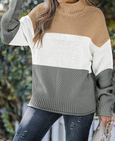 img 3 attached to ZESICA Oversized Chunky Knit Turtleneck Sweater With Batwing Sleeves For Women - Trendy Pullover Jumper Tops