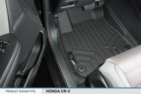 img 3 attached to 🚗 Custom Fit Black Floor Mats Set for 1st Row - Compatible with 2017-2022 Honda CR-V - SMARTLINER