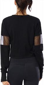 img 3 attached to Women'S Long Sleeve Crop Tops For Workouts, Yoga & Running - Muzniuer Mesh Thumb Hole Tops