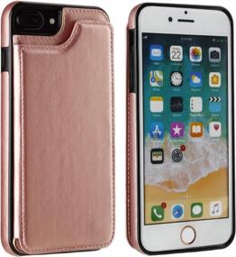 img 3 attached to OT ONETOP IPhone 7 Plus/8 Plus Wallet Case With Card Holder, Premium PU Leather Kickstand, Double Magnetic Clasp And Durable Shockproof Cover 5.5 Inch (Rose Gold)