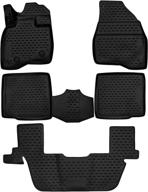 ultimate 3d scanned fits 2015-2019 ford explorer black floor mats, 🚗 3 row liner set (no 2nd row console) - compatible with 2016-2018 models logo