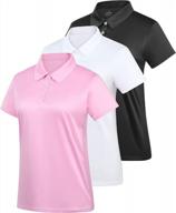 влагоотводящая женская футболка поло для гольфа и спортивной одежды с технологией quick-dry, коротким рукавом, воротником на пуговицах логотип