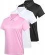 moisture-wicking women's polo tee for golf and activewear with quick-dry technology, short sleeve, collar with buttons logo