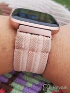 img 1 attached to TOYOUTHS Fashionable Elastic Band In Rose Pink - Compatible With Fitbit Versa, Versa 2, Versa Lite Special Edition - Fabric Nylon Sport Stretchy Strap For Women And Men review by Jerardo Yatnalkar
