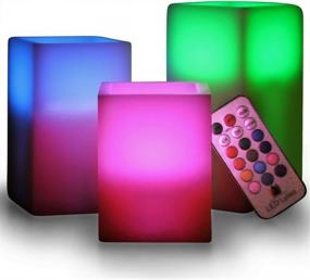 img 3 attached to Multi-Colored LED Flameless Candles With Timer Remote & Flickering Flame - Perfect Room Decor For Teen Girls!