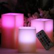 multi-colored led flameless candles with timer remote & flickering flame - perfect room decor for teen girls! logo
