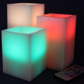 img 1 attached to Multi-Colored LED Flameless Candles With Timer Remote & Flickering Flame - Perfect Room Decor For Teen Girls!