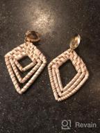 img 1 attached to Stylish XOCARTIGE Handmade Woven Rattan Earrings: Lightweight Raffia Braid Hoops for Women & Girls review by Dave Knain