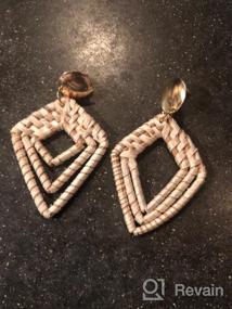 img 7 attached to Stylish XOCARTIGE Handmade Woven Rattan Earrings: Lightweight Raffia Braid Hoops for Women & Girls