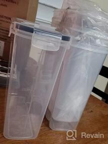img 7 attached to Набор пластиковых герметичных контейнеров для хранения хлопьев без BPA - очень большие контейнеры на 213 жидких унций, дозаторы из 2 предметов с 24 этикетками | Втопмарт