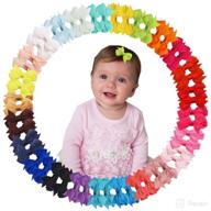 ✨ yxiang baby hair clips - 50 pcs 2" tiny toddler hair bow clips, fully lined bows barrette for baby girls infants newborns in pairs - 25 colors available! logo