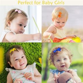 img 2 attached to ✨ Yxiang Baby Hair Clips - 50 PCS 2" Tiny Toddler Hair Bow Clips, Fully Lined Bows Barrette for Baby Girls Infants Newborns in Pairs - 25 Colors Available!