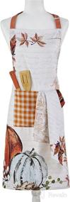 img 1 attached to 🎃 Stylish and Festive Orange SKL Home Harvest Pumpkin Apron for Fall Cooking and Entertaining