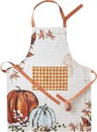 🎃 stylish and festive orange skl home harvest pumpkin apron for fall cooking and entertaining logo