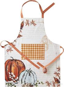 img 4 attached to 🎃 Stylish and Festive Orange SKL Home Harvest Pumpkin Apron for Fall Cooking and Entertaining