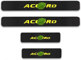 img 3 attached to Kaiweiqin 4Pcs Car Door Sill Scuff Plate Cover For Honda Accord Welcome Pedal Protection Car Carbon Fiber Sticker Threshold Door Entry Guard Decorative Yellow