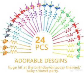 img 2 attached to 🦕 Fun and Colorful 24-Piece Dinosaur Drinking Straws Set: Perfect for Kids Birthday Party Favors and Dinosaur Themed Decorations!