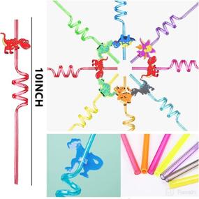 img 3 attached to 🦕 Fun and Colorful 24-Piece Dinosaur Drinking Straws Set: Perfect for Kids Birthday Party Favors and Dinosaur Themed Decorations!