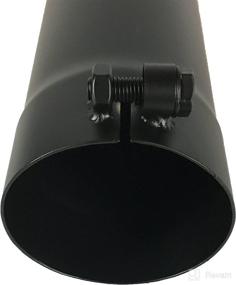 img 1 attached to 🔥 Durable 4.00" Diameter X 18.00" Length Diesel Exhaust Tip with 4.00" Inlet, Bolt On Design, Turn Down Style in High Temperature Resistant Black Stainless Steel - WTD40018-400-BOSS-BP by Wesdon Exhaust Tip