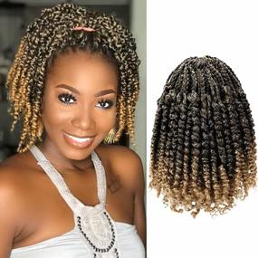 img 4 attached to Get A Chic Look With 8 Packs Of 10-Inch Ombre Passion Twist Crochet Hair For Black Women