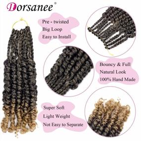 img 1 attached to Get A Chic Look With 8 Packs Of 10-Inch Ombre Passion Twist Crochet Hair For Black Women