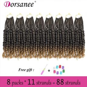 img 3 attached to Get A Chic Look With 8 Packs Of 10-Inch Ombre Passion Twist Crochet Hair For Black Women