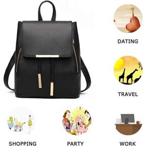 img 3 attached to Casual Fashion Leather Backpack Shoulder Women's Handbags & Wallets - Fashion Backpacks
