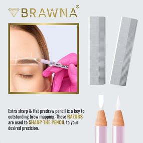 img 3 attached to 6 Pcs Waterproof Eyebrow Pencils With Sharpener For Shaping, Defining & Microblading - BRAWNA Quick & Easy To Use White Eye Brow Pencils
