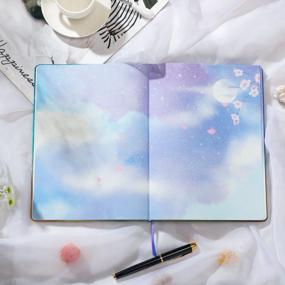 img 3 attached to Hardcover Blank Notebook For Writing, Gratitude Journal For Women & Men - 7.5" X 10.2", 160 Pages, 2 Bookmarks, Unlined Starry Sky Design
