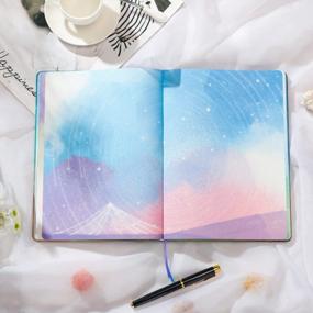 img 2 attached to Hardcover Blank Notebook For Writing, Gratitude Journal For Women & Men - 7.5" X 10.2", 160 Pages, 2 Bookmarks, Unlined Starry Sky Design