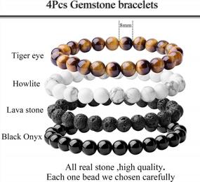img 2 attached to WRCXSTONE Natural 8Mm Gorgeous Semi-Precious Gemstones Healing Crystal Stretch Beaded Bracelet Unisex