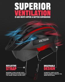 img 2 attached to VICTGOAL Bike Helmet For Men And Women: USB Rechargeable Rear Light, Magnetic Goggles, Removable Sun Visor - Ideal For Mountain And Road Cycling