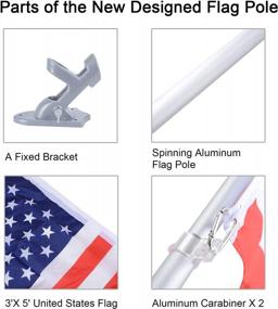img 2 attached to 6.5 FT Flag Pole Kit For American Flag Outdoor - Voilamart Flag Pole For House, Garden Flag Pole Mount Holder For Commercial Or Residential Use