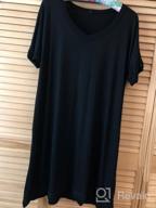 img 1 attached to Soft Knit Nightgowns For Women: Short-Sleeve Sleepwear With V-Neck And Night Shirts In Sizes S-XXL By CzDolay review by Douglas Irwin