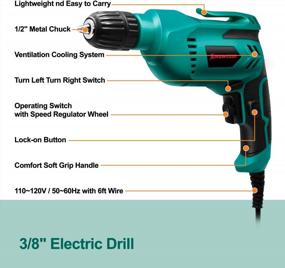 img 3 attached to Kinswood Heavy Duty Electric Drill Driver With 3/8" Chuck For DeWalt, SKIL, And Makita - KW5207