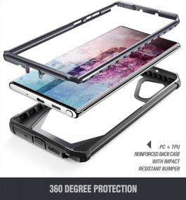img 2 attached to Rugged Clear Case For Samsung Galaxy Note 10 With Hybrid Bumper Cover, Wireless Charging Support, Guardian Series Without Built-In-Screen Protector, Black Poetic Galaxy Note 10 Case