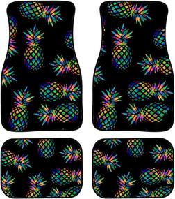 img 2 attached to Pineapple Fashion Car Floor Mats - 4-Piece Full Set - All Weather - Universal Fit - Front & Rear - SUV Sedan Truck Van