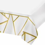 modern rose gold plastic tablecloths for rectangle tables, 4 pack - disposable party table covers for thanksgiving, christmas, weddings, anniversaries, bridal/baby showers logo