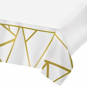 img 2 attached to Modern Rose Gold Plastic Tablecloths For Rectangle Tables, 4 Pack - Disposable Party Table Covers For Thanksgiving, Christmas, Weddings, Anniversaries, Bridal/Baby Showers
