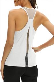 img 4 attached to Women'S Mesh Racerback Tank Tops: Perfect For Workouts, Yoga & Running!