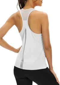 img 2 attached to Women'S Mesh Racerback Tank Tops: Perfect For Workouts, Yoga & Running!
