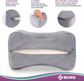 img 2 attached to Memory Foam Wedge Contour Knee And Leg Pillow For Side Sleepers, Pregnancy, Hip, Back, And Knee Pain Relief – Includes Washable Cover For Proper Spine Alignment
