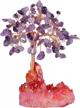 mookaitedecor amethyst crystal tree, quartz cluster red titanium crystals base bonsai money tree for wealth and luck logo