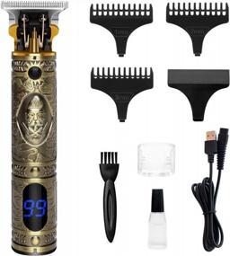img 2 attached to Effortlessly Achieve Professional Haircuts At Home With Qhou Electric T Outline Trimmer & Clippers Set