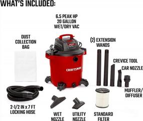 img 1 attached to Heavy-Duty 20 Gallon 6.5HP Wet/Dry Vacuum By CRAFTSMAN - Includes Attachments!