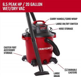 img 2 attached to Heavy-Duty 20 Gallon 6.5HP Wet/Dry Vacuum By CRAFTSMAN - Includes Attachments!