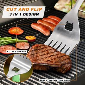 img 3 attached to POLIGO 5PCS BBQ Grill Accessories Set In Carrying Bag Bundle With Safe Stainless Steel Wire Grill Brush And Scraper For All Barbecue Grills - Ideal Birthday Father'S Day Grilling Gifts For Men Dad