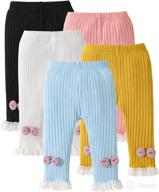 👶 u·nikaka 5-pack toddler and baby girl stretchy flare pants with ruffle fleece pant leggings logo