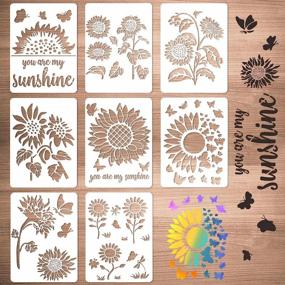 img 4 attached to 🌻 Sunflower Stencil for Painting - Reusable Art Template for Wood, Glass, and Canvas - Asunflower